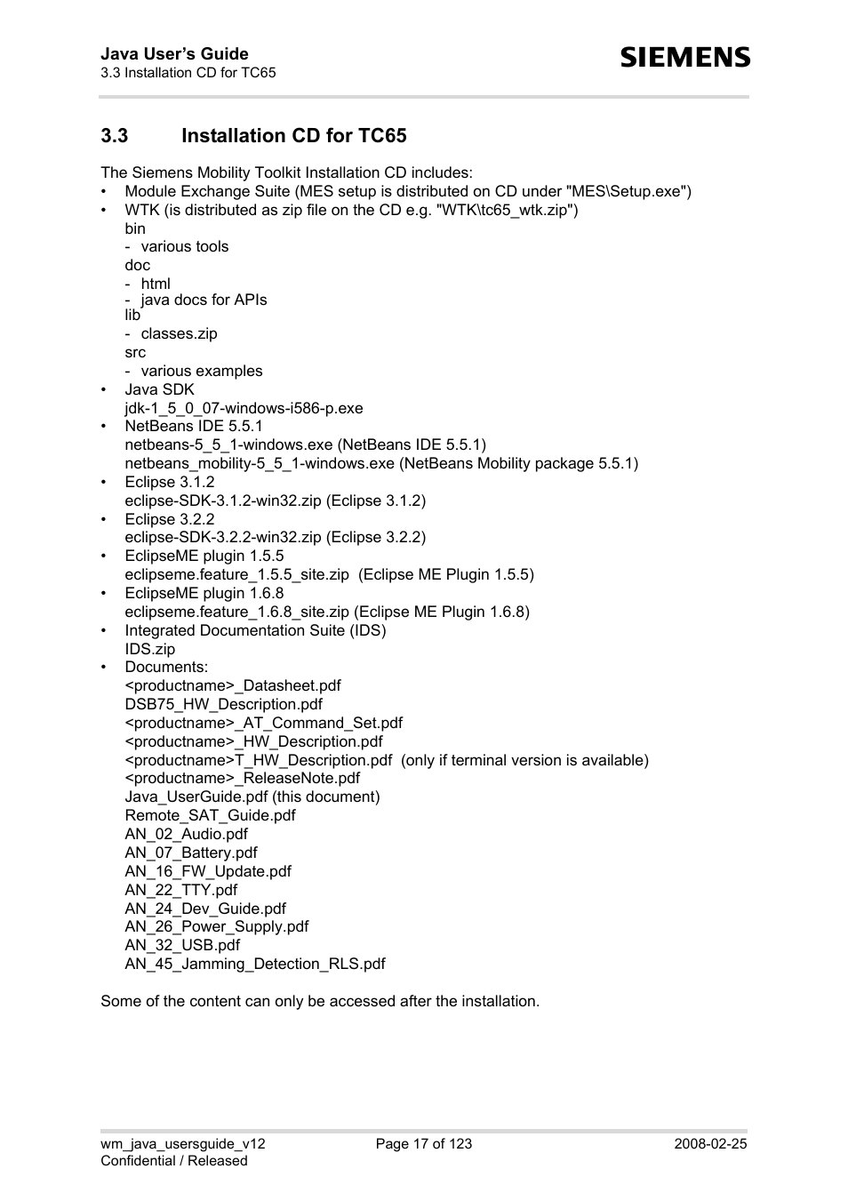 3 installation cd for tc65, Installation cd for tc65 | Siemens XT65 User Manual | Page 17 / 123