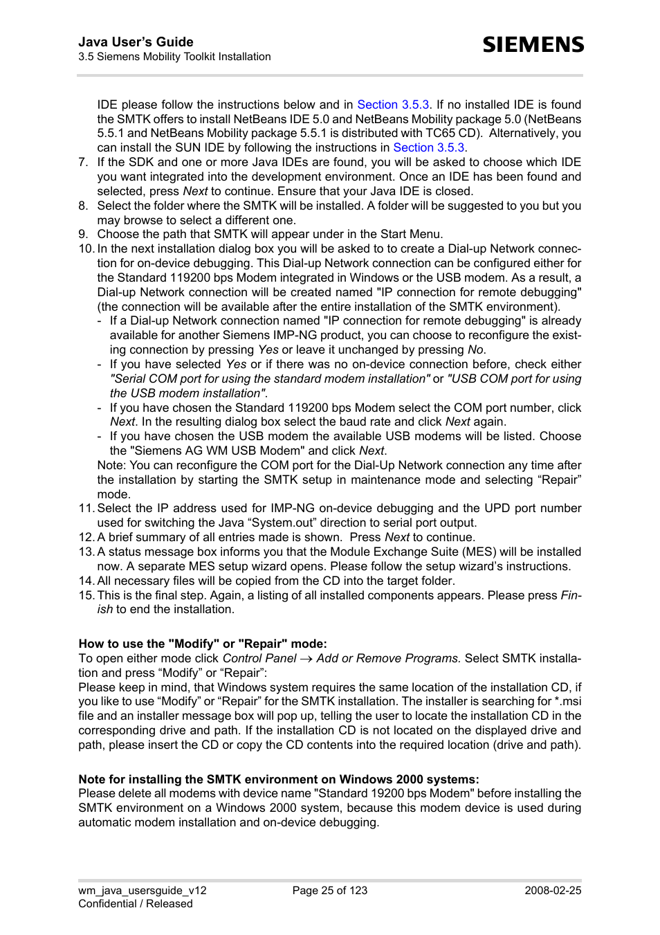 Siemens XT65 User Manual | Page 25 / 123