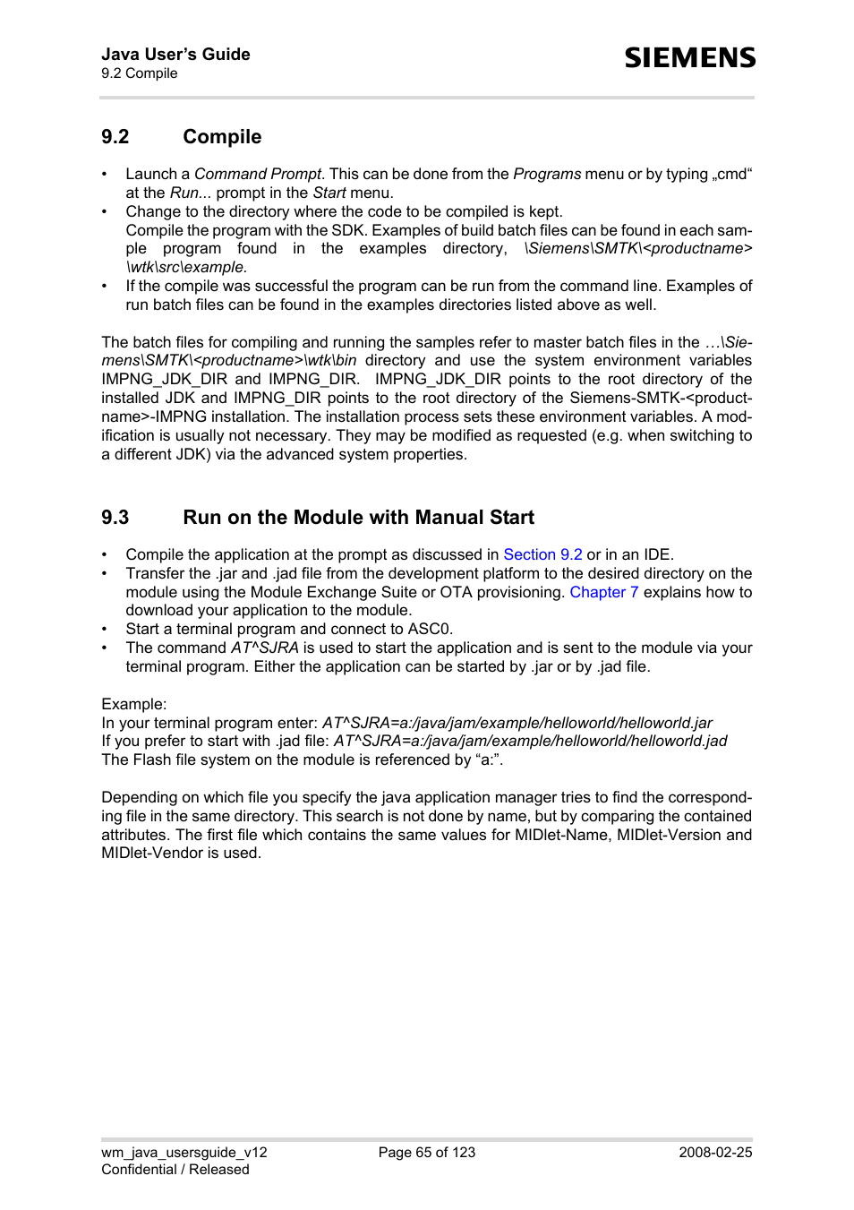 2 compile, 3 run on the module with manual start, Compile | Run on the module with manual start | Siemens XT65 User Manual | Page 65 / 123