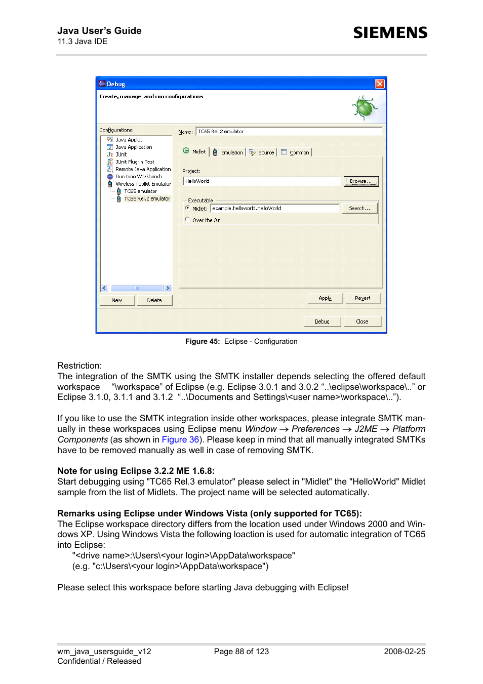 Figure 45, Eclipse - configuration | Siemens XT65 User Manual | Page 88 / 123