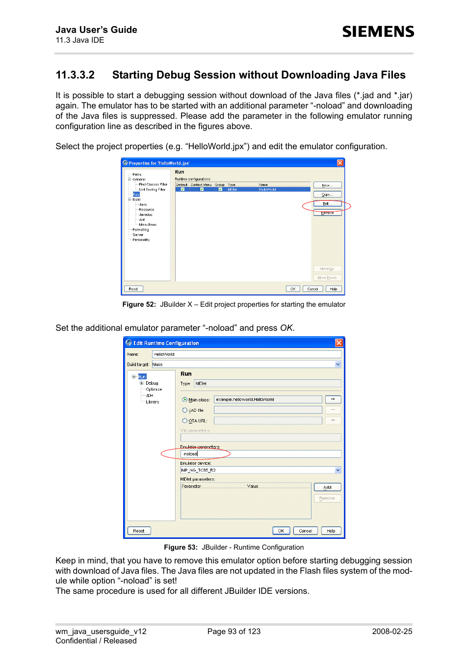 Figure 52, Figure 53, Jbuilder - runtime configuration | Siemens XT65 User Manual | Page 93 / 123