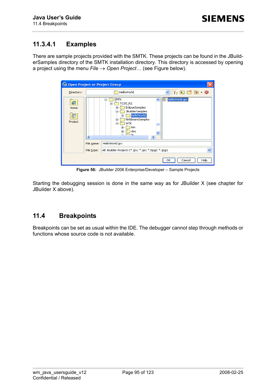 1 examples, 4 breakpoints, Breakpoints | Figure 56 | Siemens XT65 User Manual | Page 95 / 123