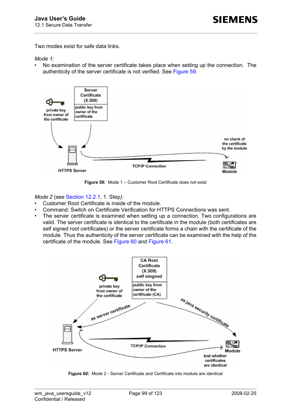 Figure 59, Mode 1 – customer root certificate does not exist, Figure 60 | Siemens XT65 User Manual | Page 99 / 123