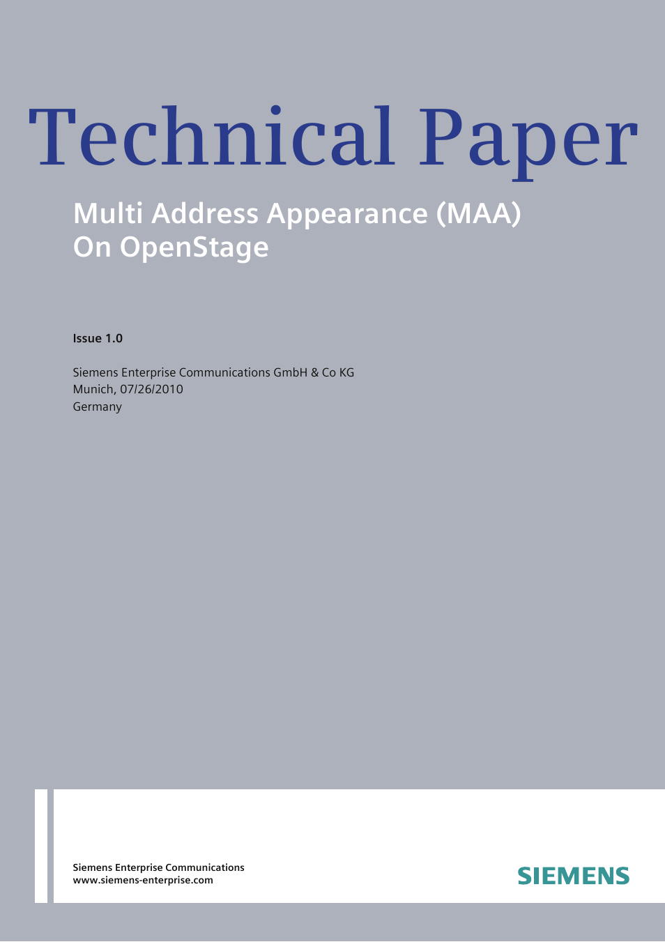 Siemens M SERIES MG-2D User Manual | 23 pages