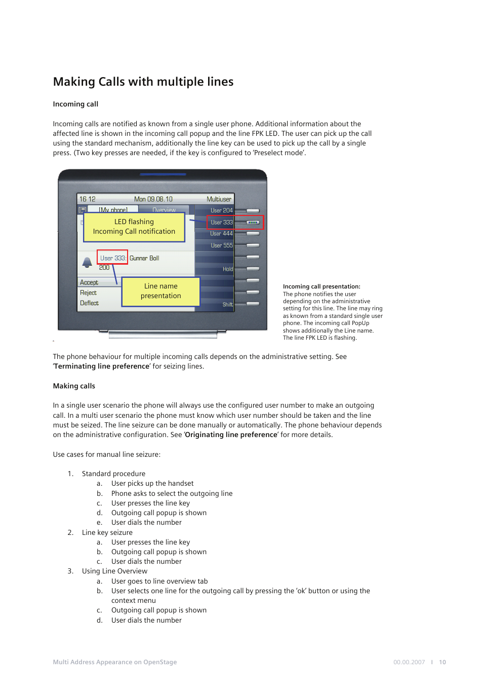 Making calls with multiple lines | Siemens M SERIES MG-2D User Manual | Page 10 / 23