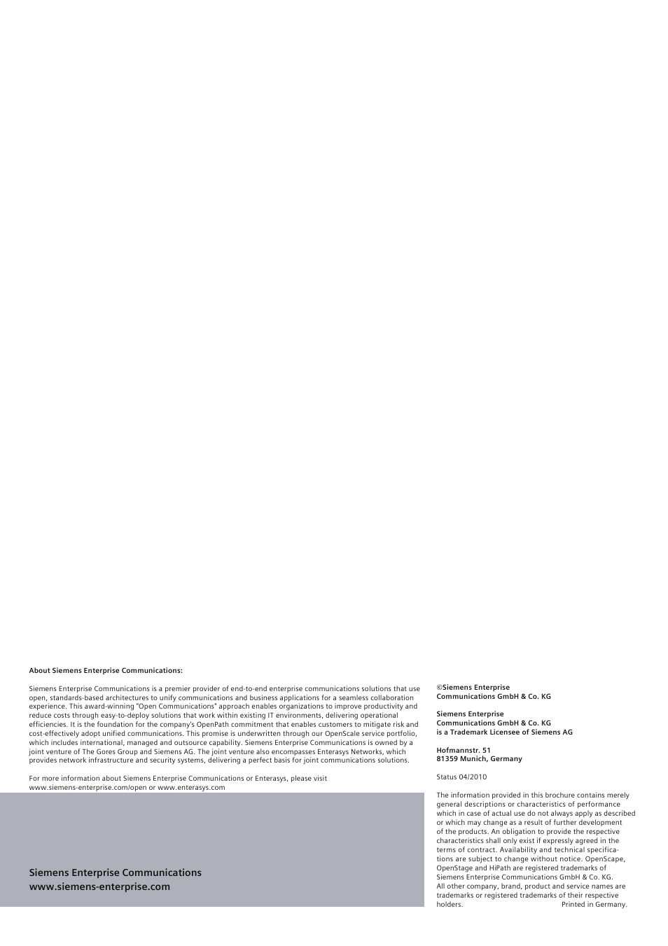 Siemens M SERIES MG-2D User Manual | Page 23 / 23