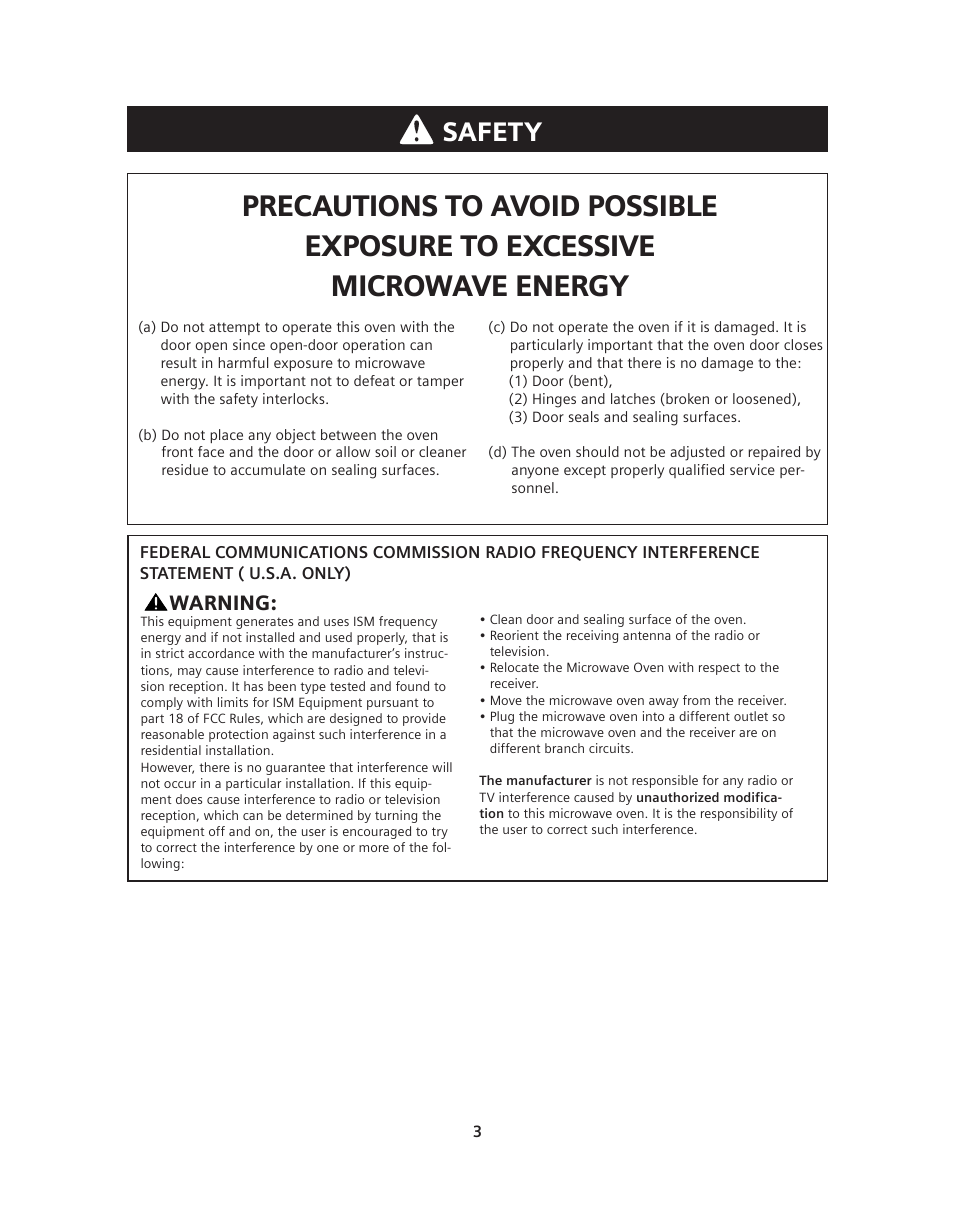 Safety, Warning | Siemens HF36V306 User Manual | Page 3 / 32