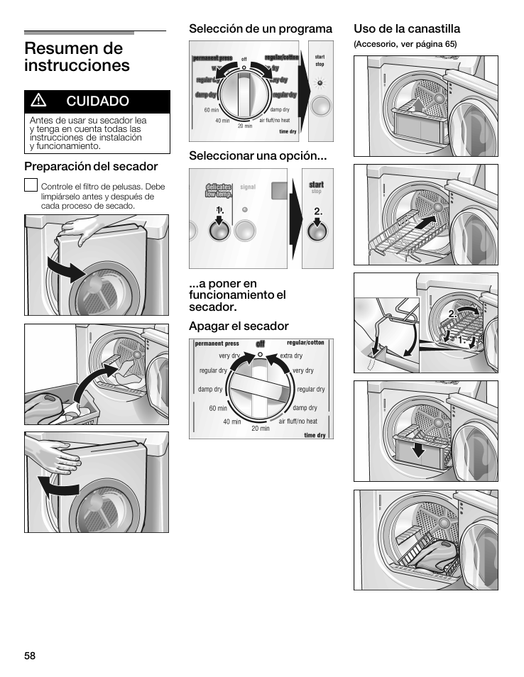 Resumen de instrucciones d | Siemens WTXD5522UC User Manual | Page 58 / 68