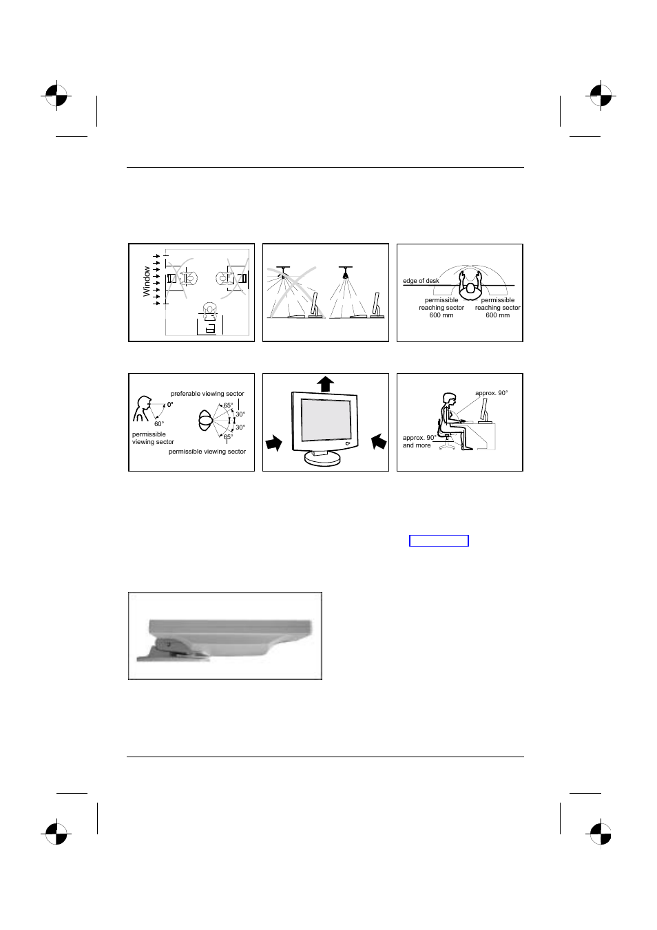 Installing an ergonomic video workstation, Setting up the monitor | Siemens 383V FA User Manual | Page 14 / 30