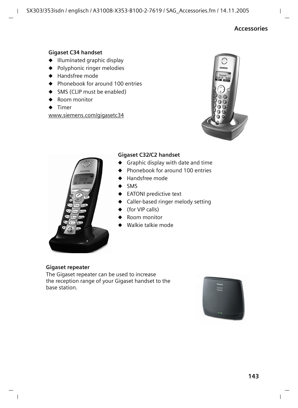 Siemens CX203isdn User Manual | Page 144 / 161