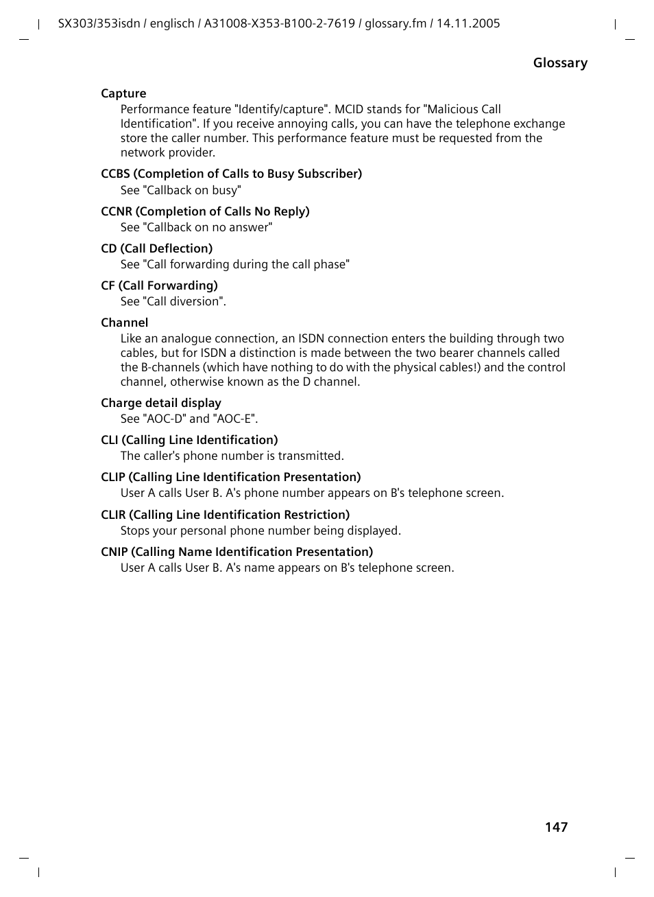 Siemens CX203isdn User Manual | Page 148 / 161