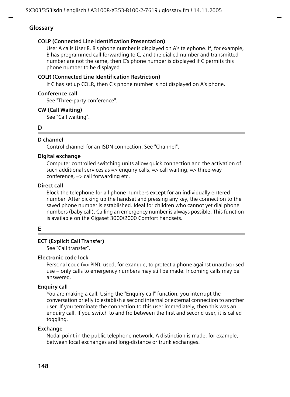 Siemens CX203isdn User Manual | Page 149 / 161