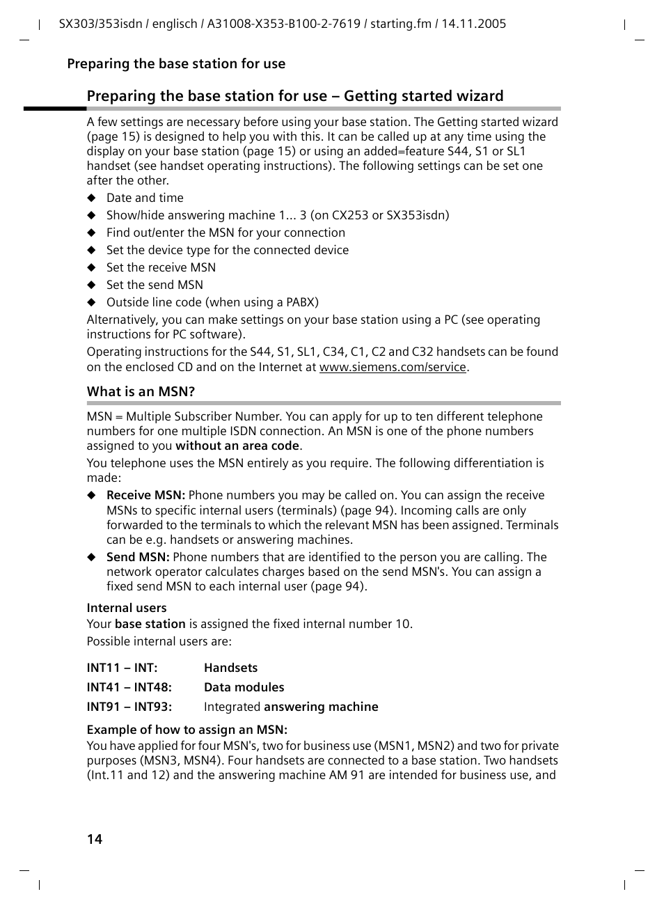 What is an msn | Siemens CX203isdn User Manual | Page 15 / 161