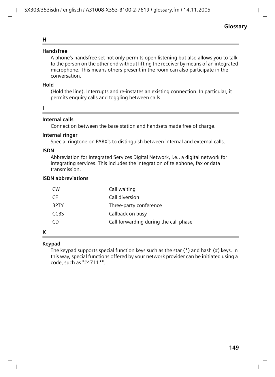 Siemens CX203isdn User Manual | Page 150 / 161