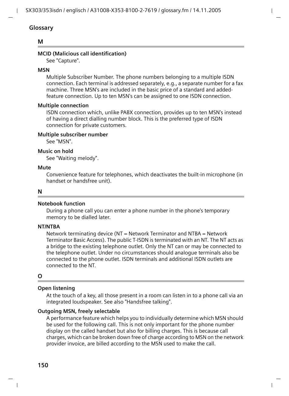 Siemens CX203isdn User Manual | Page 151 / 161