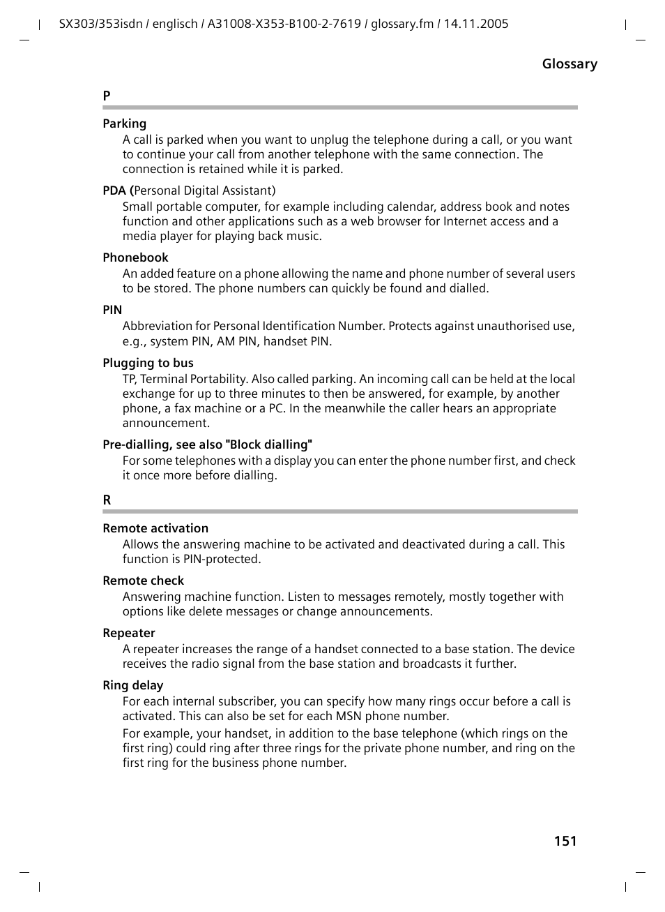 Siemens CX203isdn User Manual | Page 152 / 161