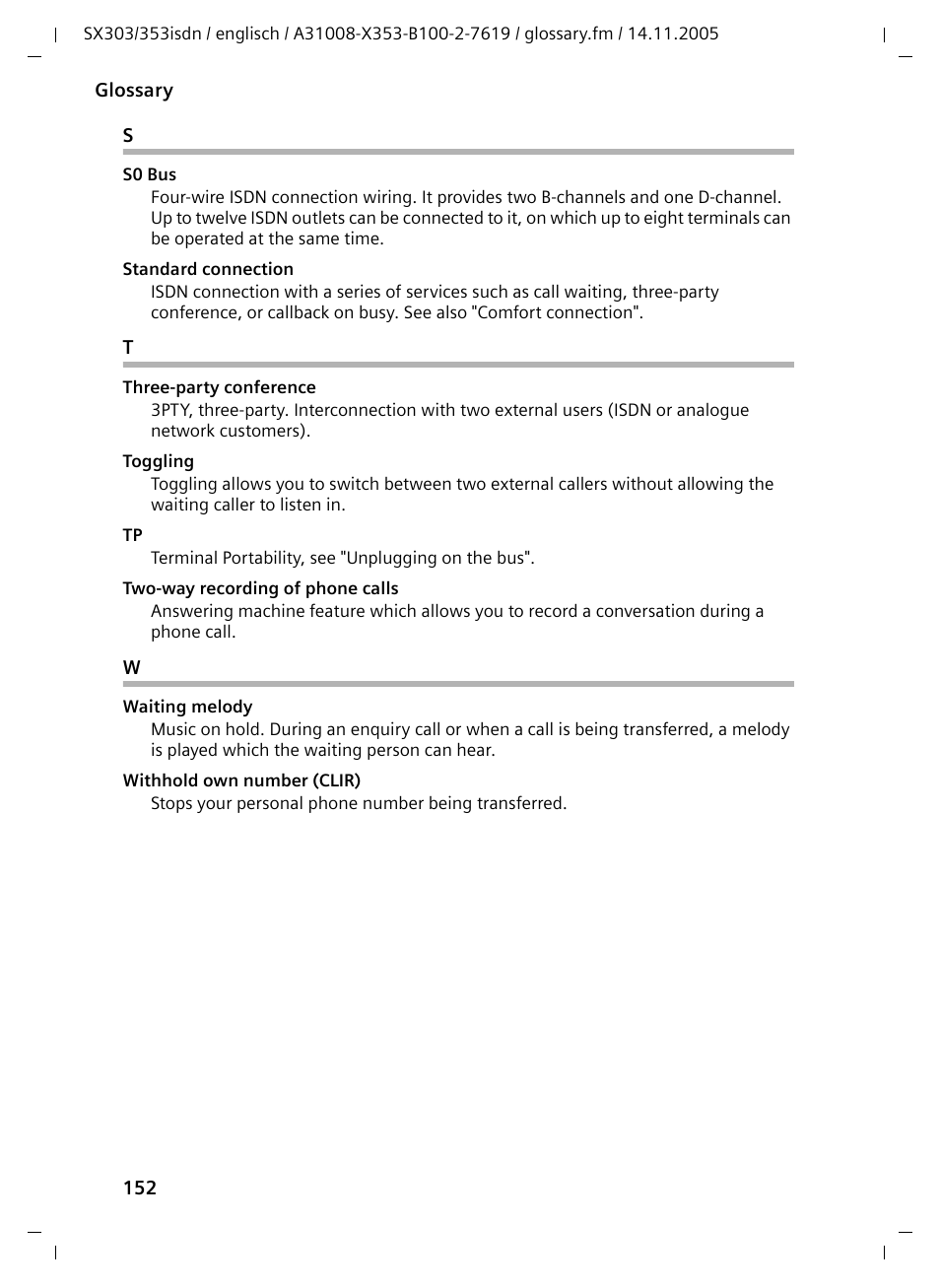 Siemens CX203isdn User Manual | Page 153 / 161