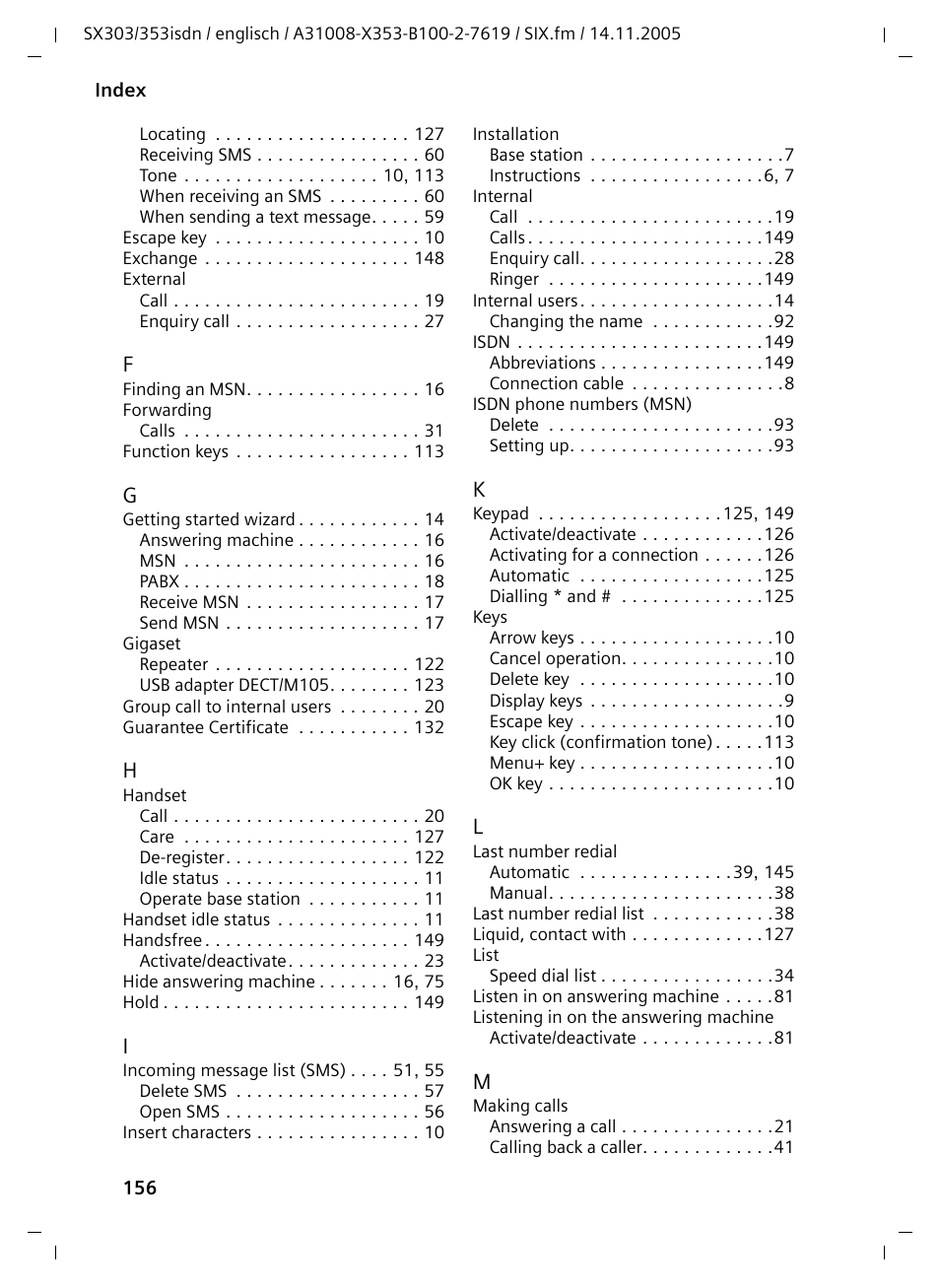 Siemens CX203isdn User Manual | Page 157 / 161