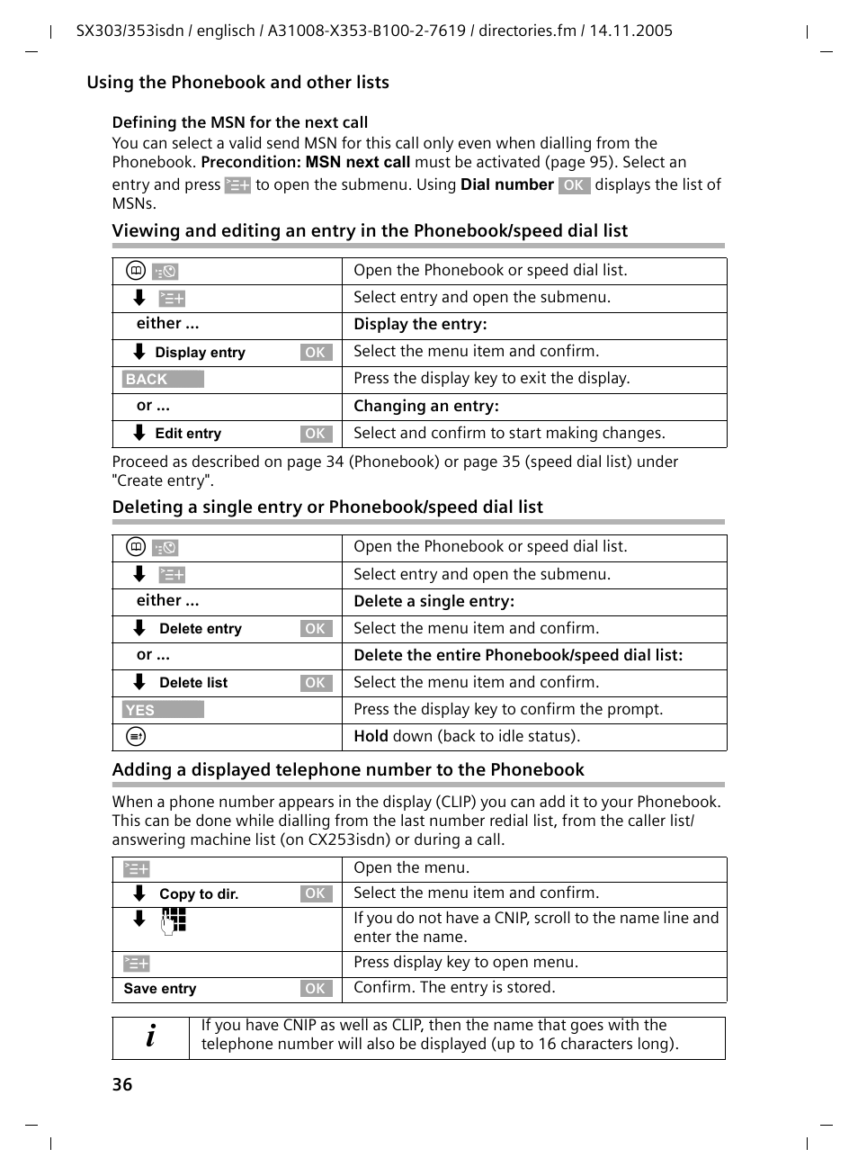 Siemens CX203isdn User Manual | Page 37 / 161