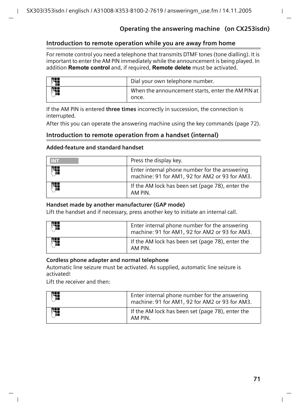 Siemens CX203isdn User Manual | Page 72 / 161