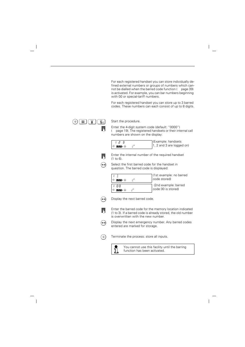 Barring functions on the gigaset 2015 plus | Siemens 2015 User Manual | Page 47 / 88