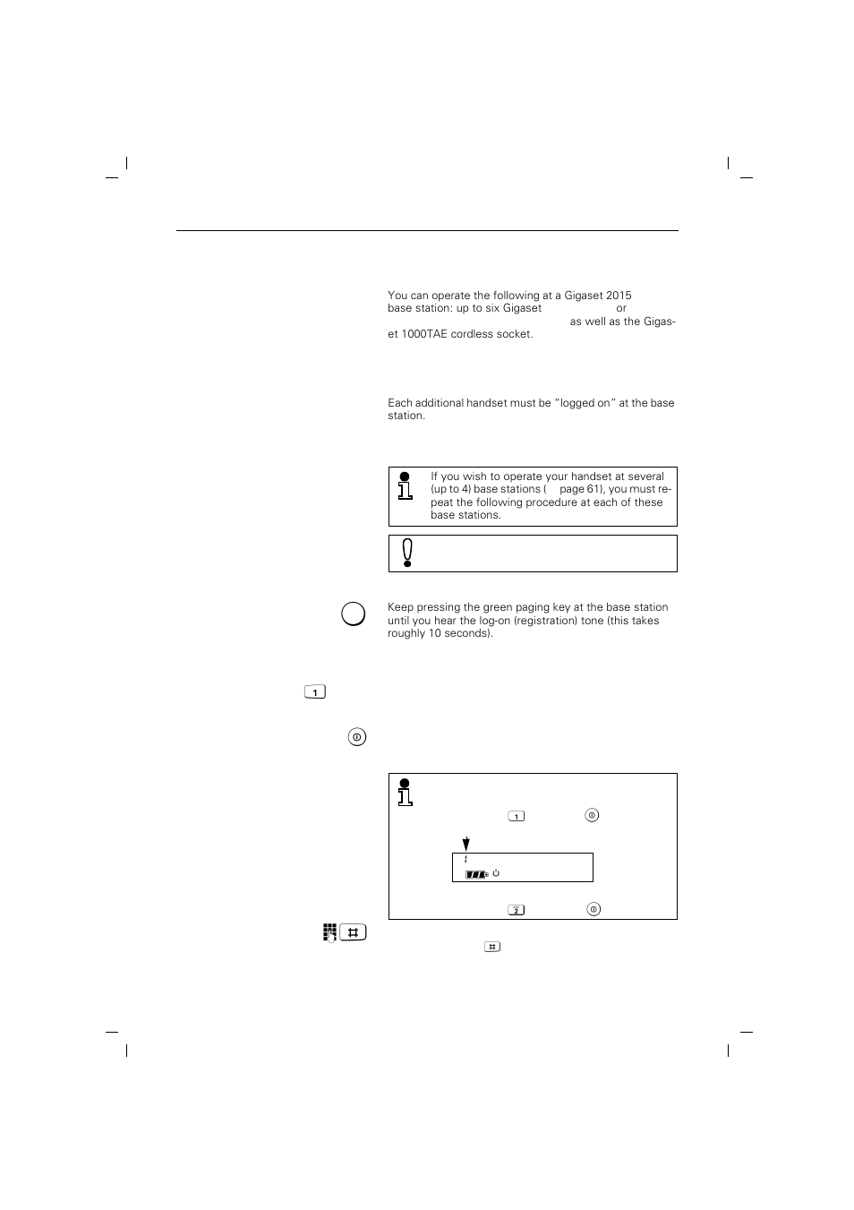 Logging on additional handsets at the base station | Siemens 2015 User Manual | Page 66 / 88