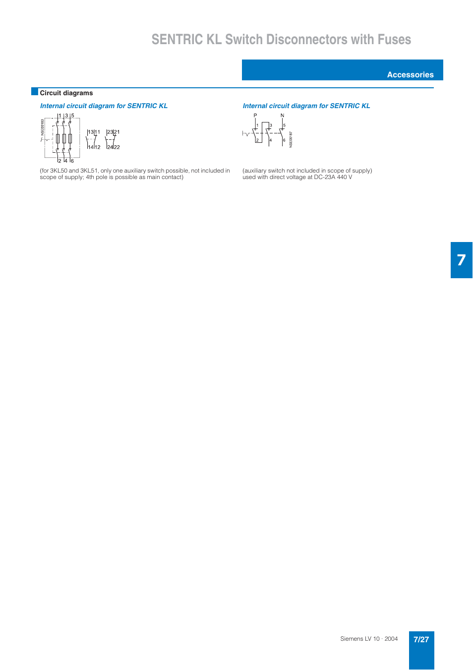 Sentric kl switch disconnectors with fuses | Siemens AC-21A User Manual | Page 27 / 50