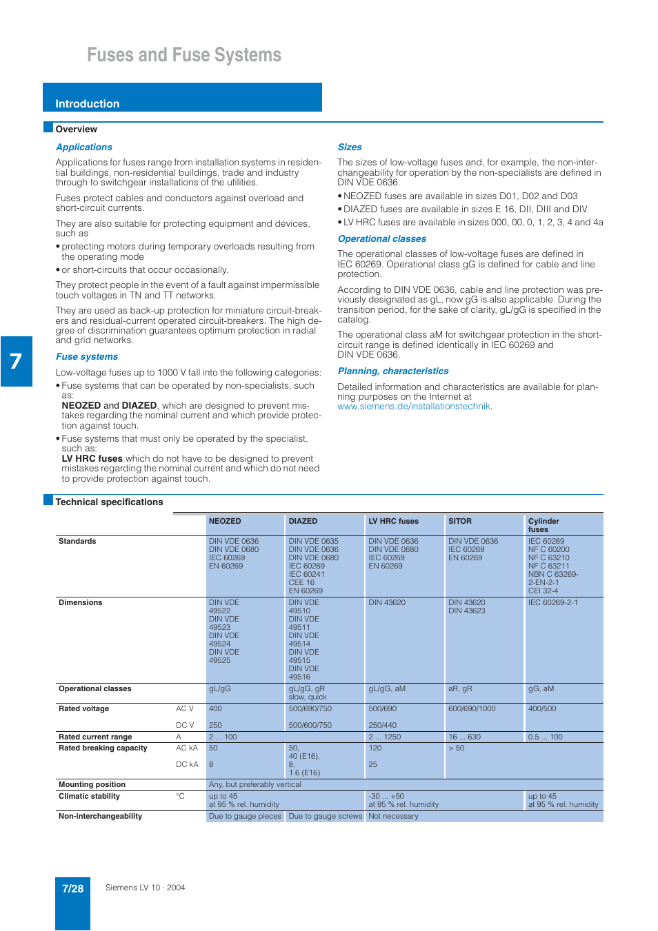 Fuses and fuse systems | Siemens AC-21A User Manual | Page 28 / 50