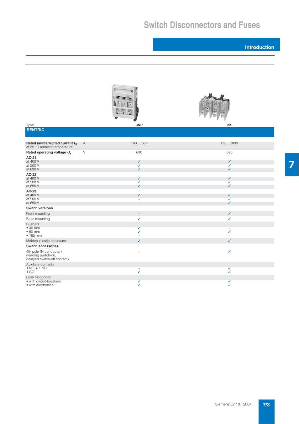 Switch disconnectors and fuses, Introduction | Siemens AC-21A User Manual | Page 3 / 50