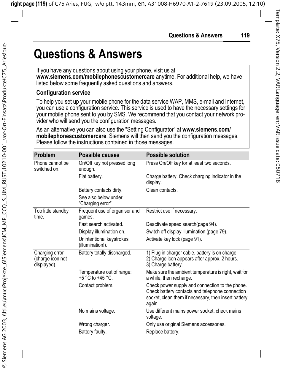 Questions & answers | Siemens C75 User Manual | Page 120 / 144