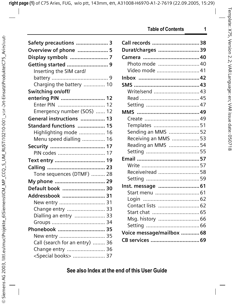 Siemens C75 User Manual | Page 2 / 144
