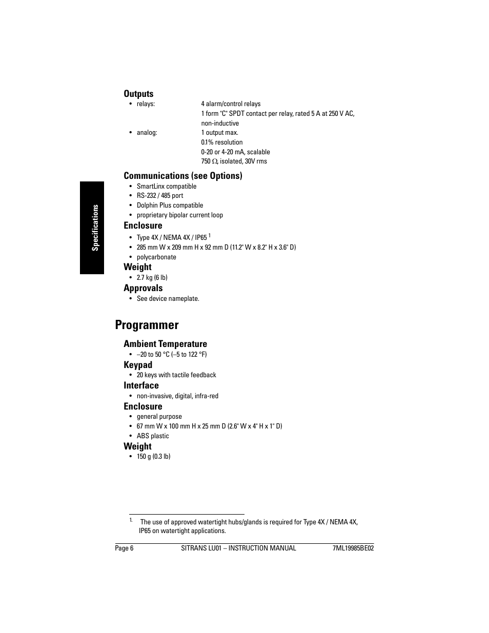 Programmer | Siemens sitrans LU01 User Manual | Page 12 / 114