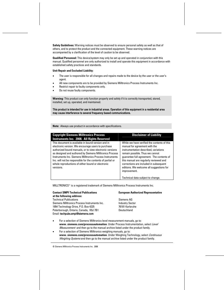 Siemens sitrans LU01 User Manual | Page 2 / 114