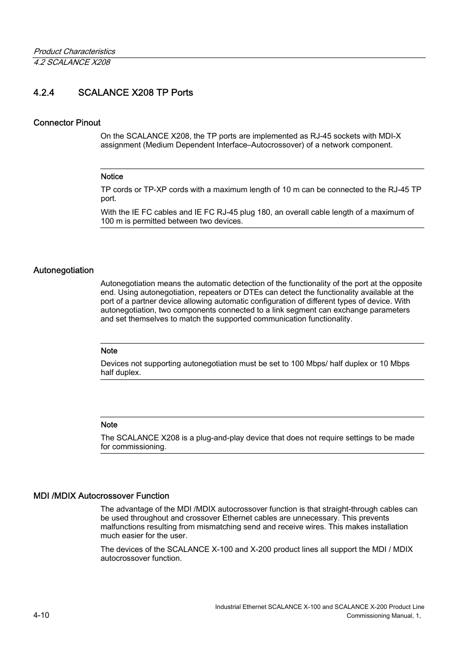 Scalance x208 tp ports | Siemens SCALANCE X-200 User Manual | Page 24 / 121