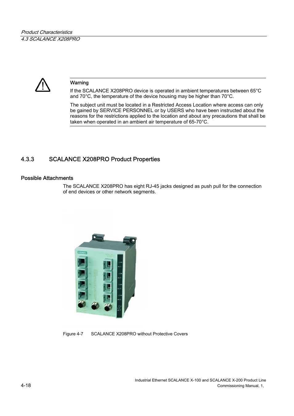 Scalance x208pro product properties | Siemens SCALANCE X-200 User Manual | Page 32 / 121