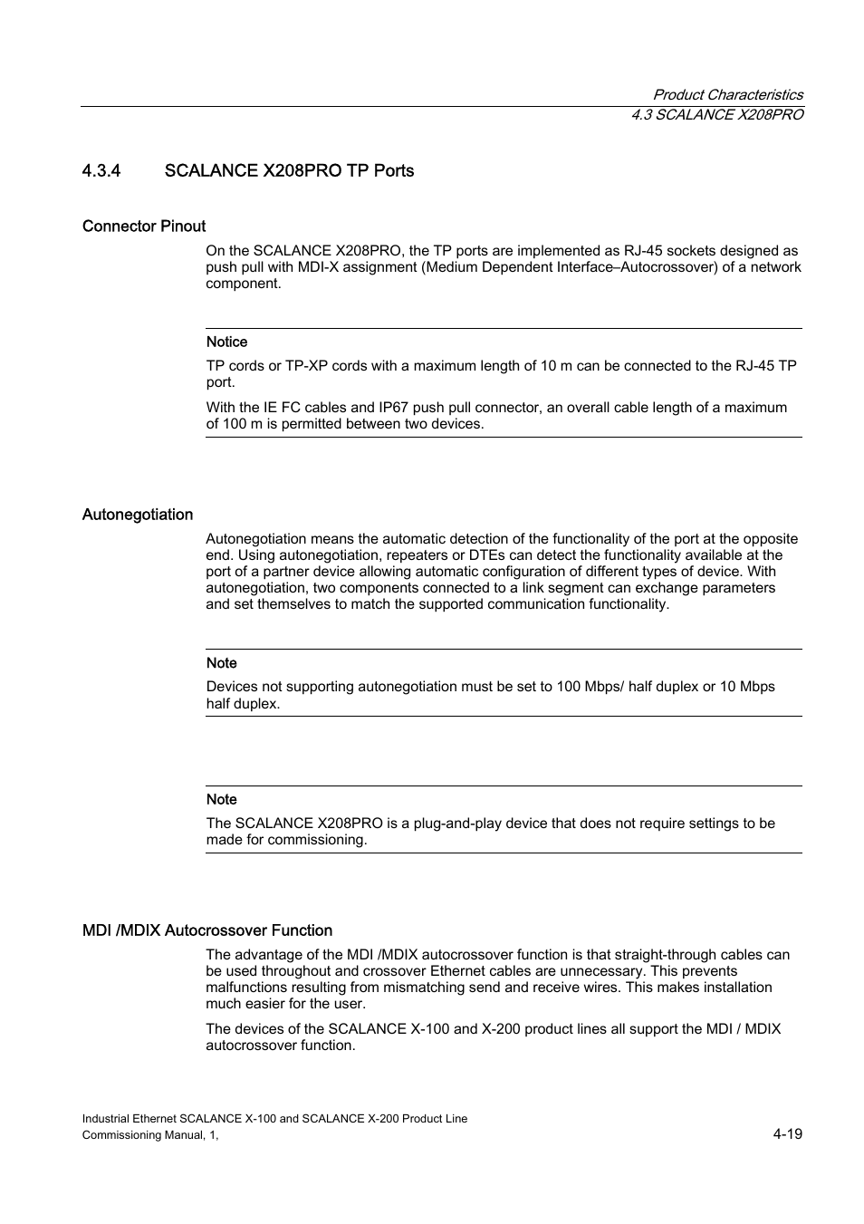 Scalance x208pro tp ports | Siemens SCALANCE X-200 User Manual | Page 33 / 121