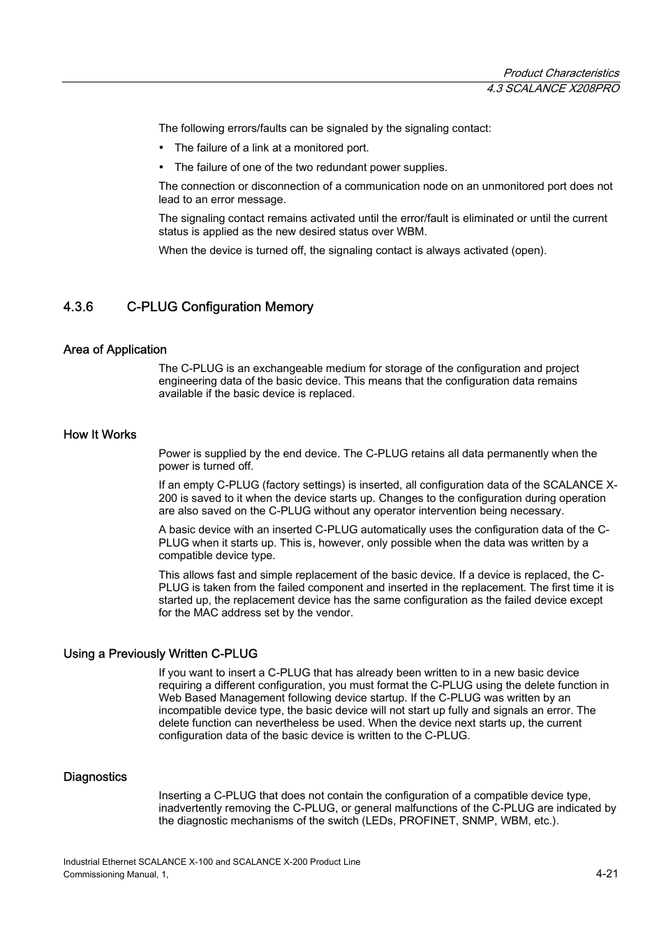 C-plug configuration memory | Siemens SCALANCE X-200 User Manual | Page 35 / 121