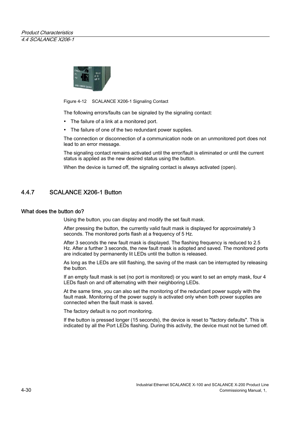 Scalance x206-1 button | Siemens SCALANCE X-200 User Manual | Page 44 / 121