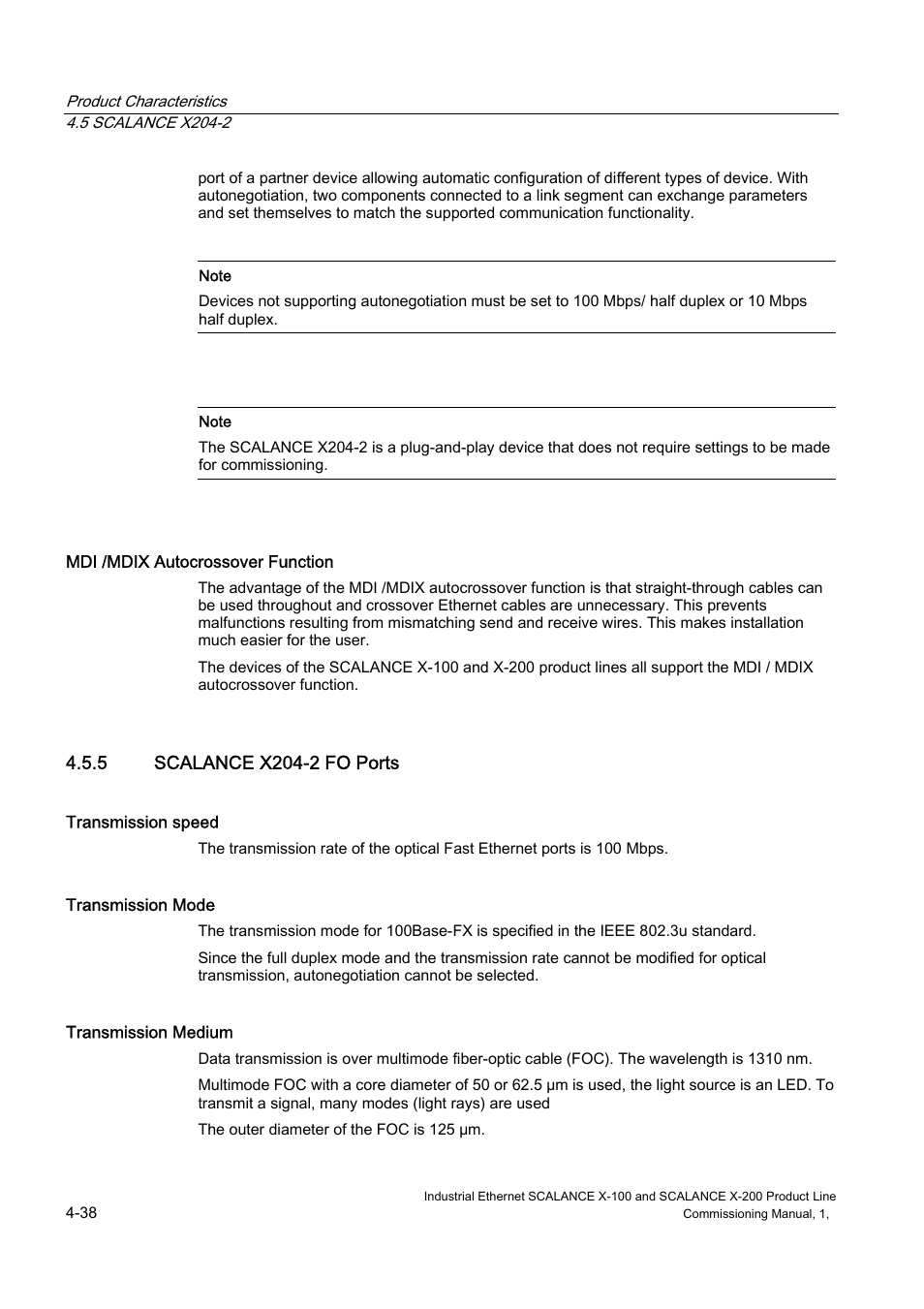 Scalance x204-2 fo ports | Siemens SCALANCE X-200 User Manual | Page 52 / 121