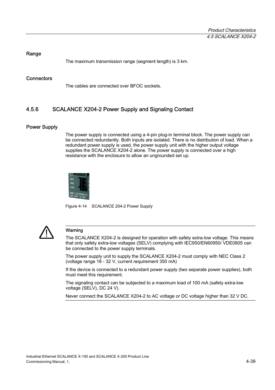 Scalance x204-2 power supply and signaling contact | Siemens SCALANCE X-200 User Manual | Page 53 / 121