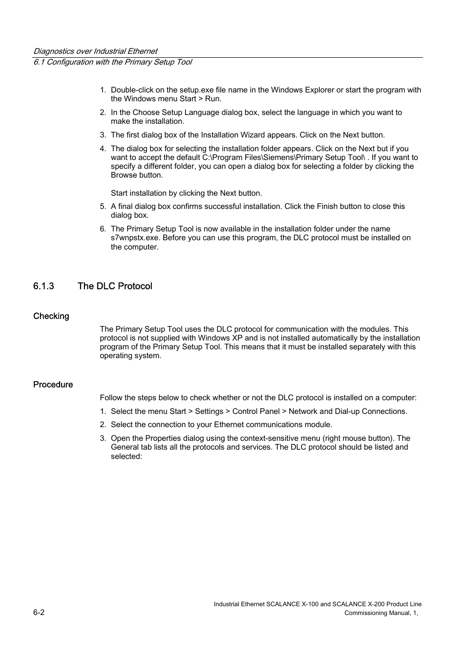 The dlc protocol | Siemens SCALANCE X-200 User Manual | Page 70 / 121