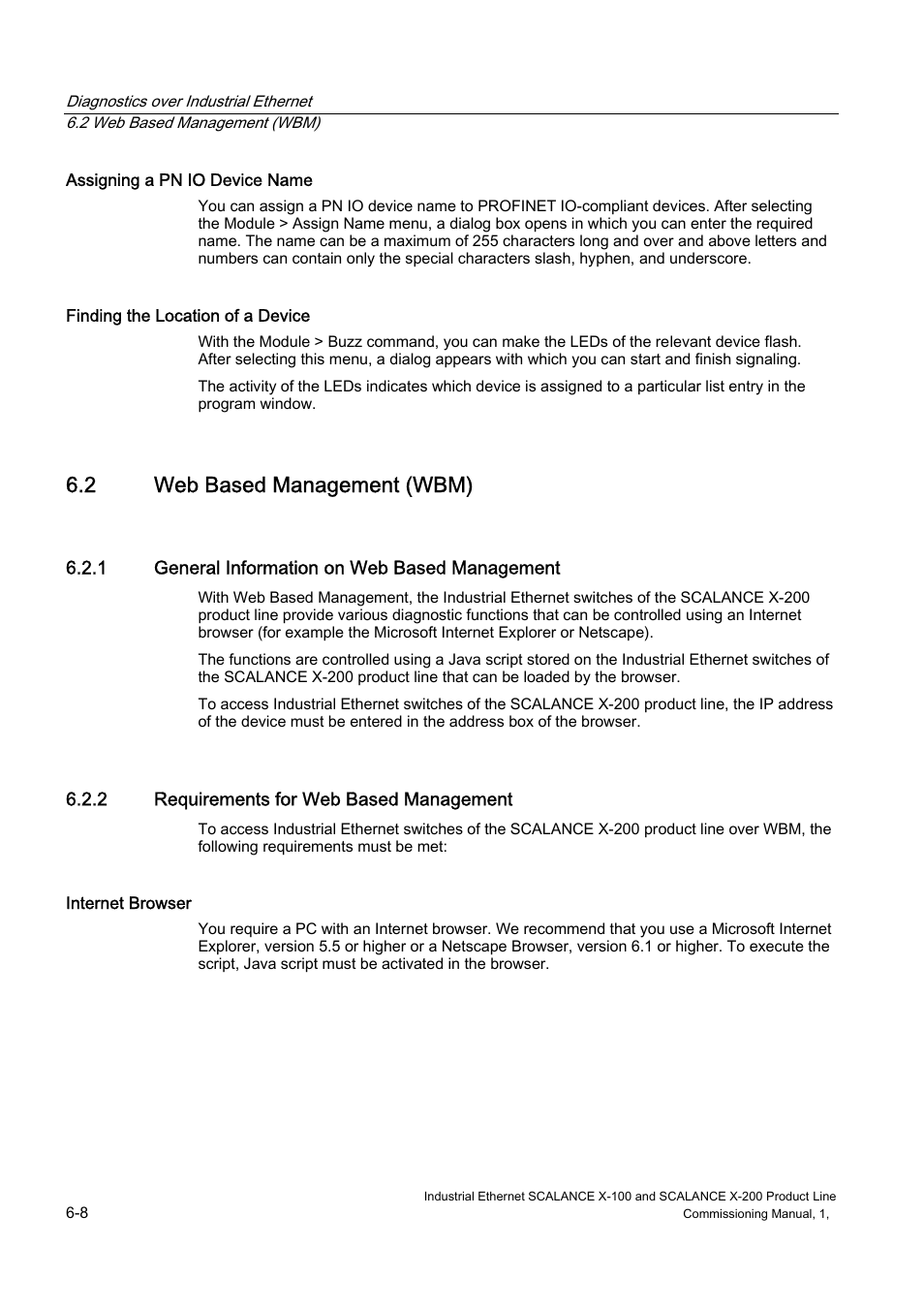 Web based management (wbm), General information on web based management, Requirements for web based management | 2 web based management (wbm) | Siemens SCALANCE X-200 User Manual | Page 76 / 121