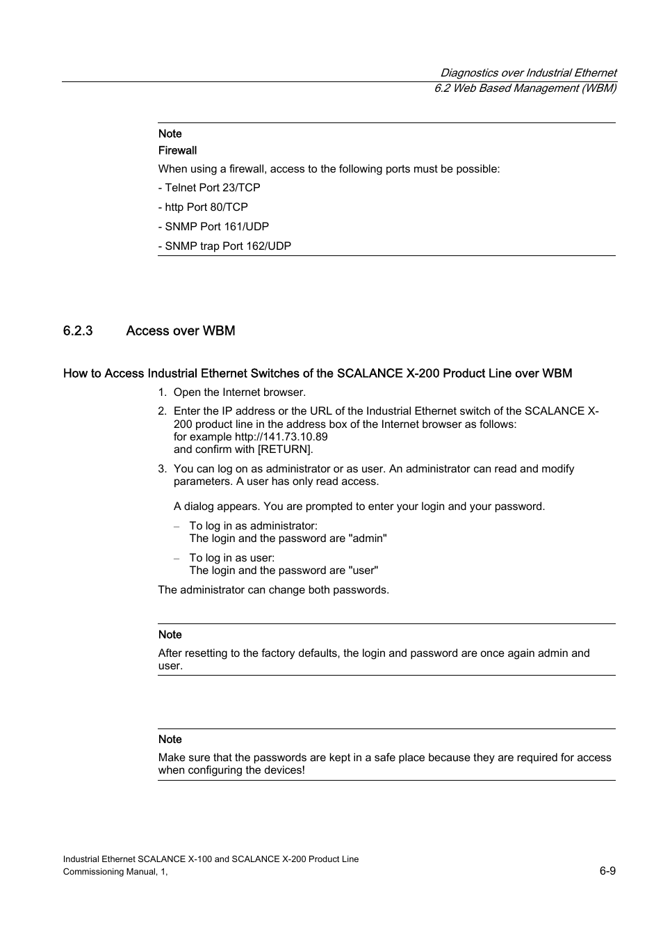 Access over wbm | Siemens SCALANCE X-200 User Manual | Page 77 / 121