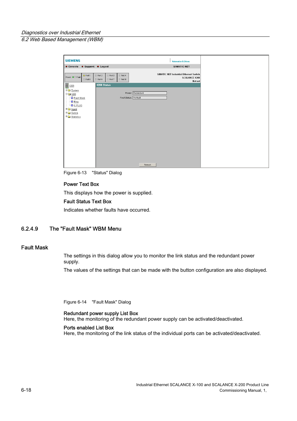 The "fault mask" wbm menu, 9 the "fault mask" wbm menu | Siemens SCALANCE X-200 User Manual | Page 86 / 121