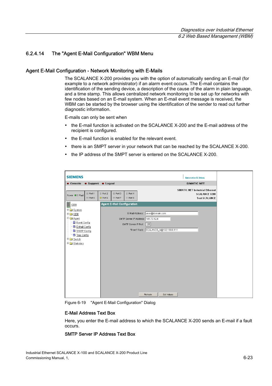 The "agent e-mail configuration" wbm menu, 14 the "agent e-mail configuration" wbm menu | Siemens SCALANCE X-200 User Manual | Page 91 / 121