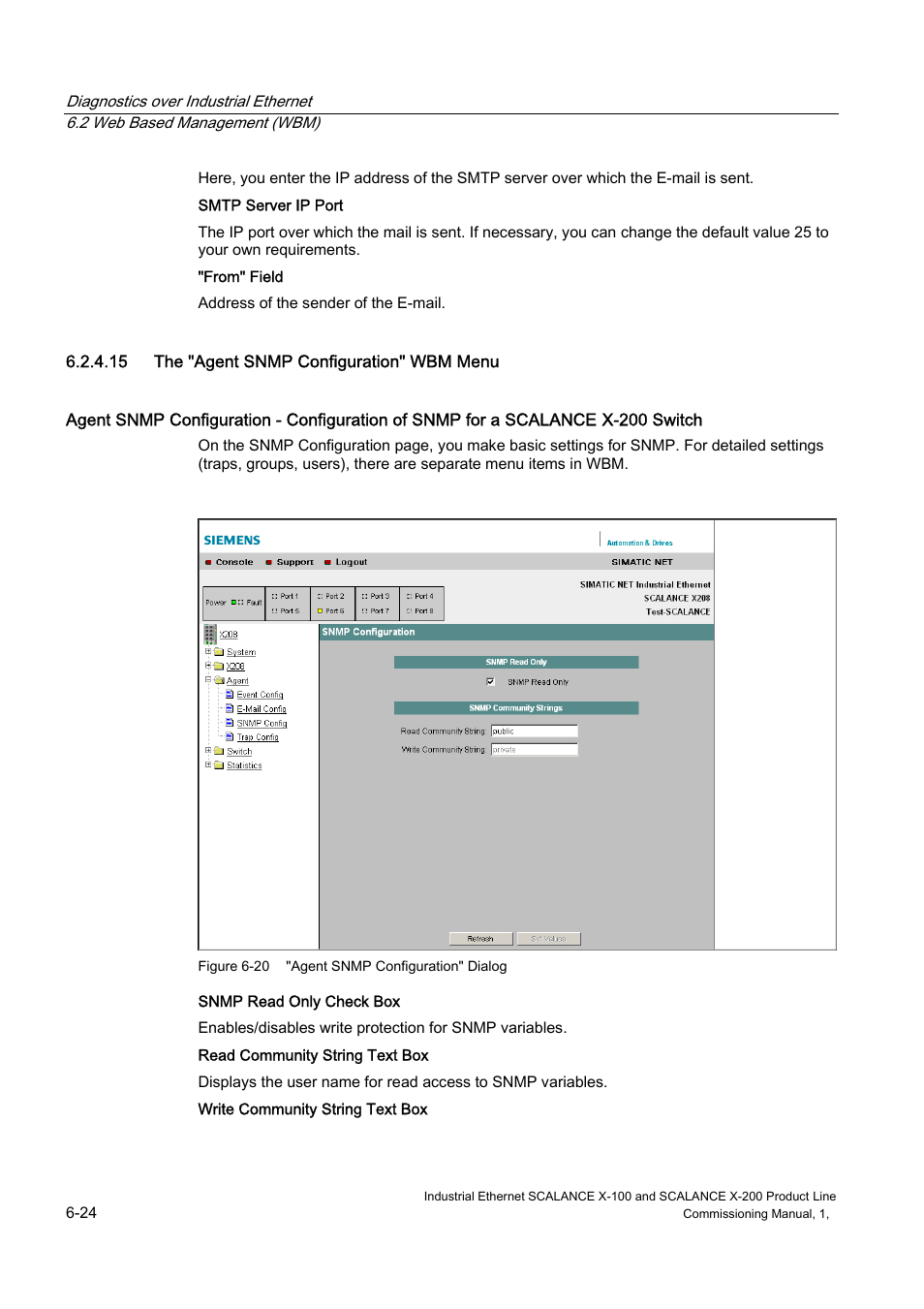 The "agent snmp configuration" wbm menu, 15 the "agent snmp configuration" wbm menu | Siemens SCALANCE X-200 User Manual | Page 92 / 121