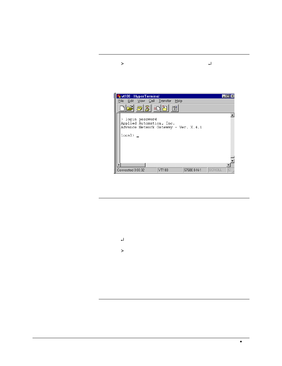 Remote connection log on, Establishing a connection | Siemens ADVANCE NETWORK COMMUNICATIONS BOARD/DATANET 2000592-001 User Manual | Page 39 / 72