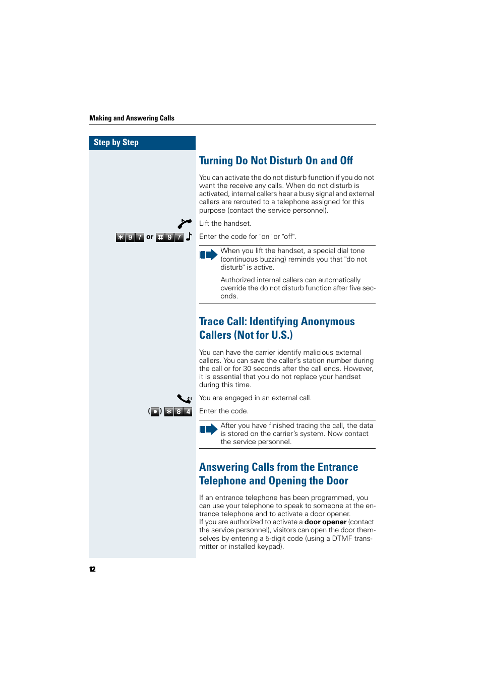 Turning do not disturb on and off | Siemens HiPath 5000 RSM User Manual | Page 12 / 62