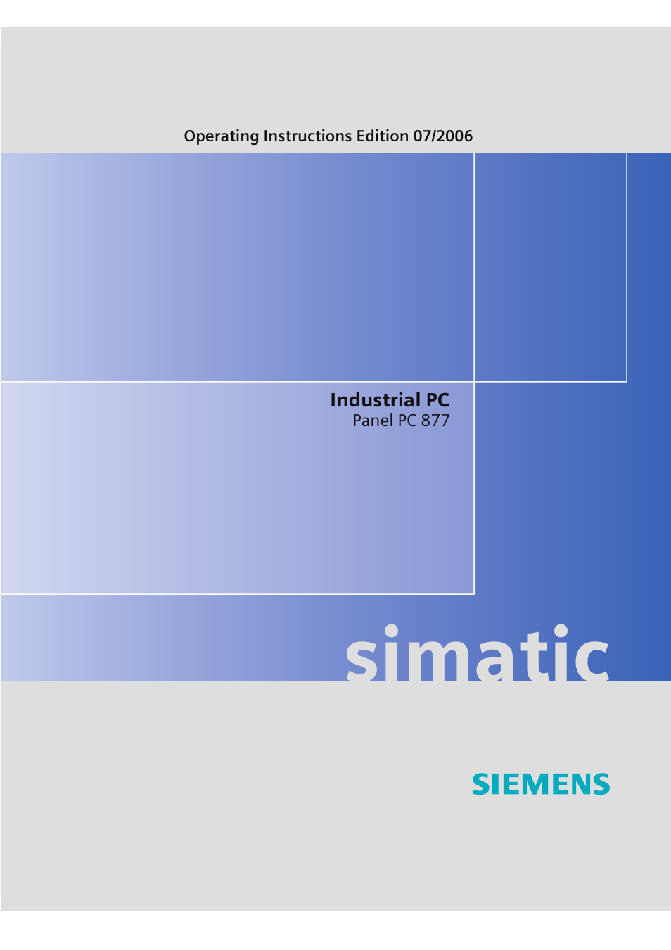 Siemens SIMATIC PANEL PC 877 User Manual | 288 pages