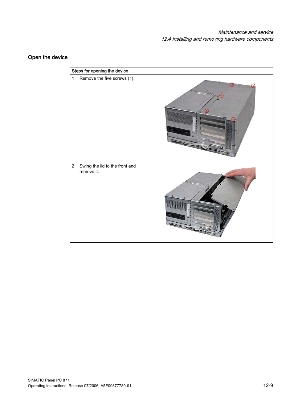 Siemens SIMATIC PANEL PC 877 User Manual | Page 123 / 288